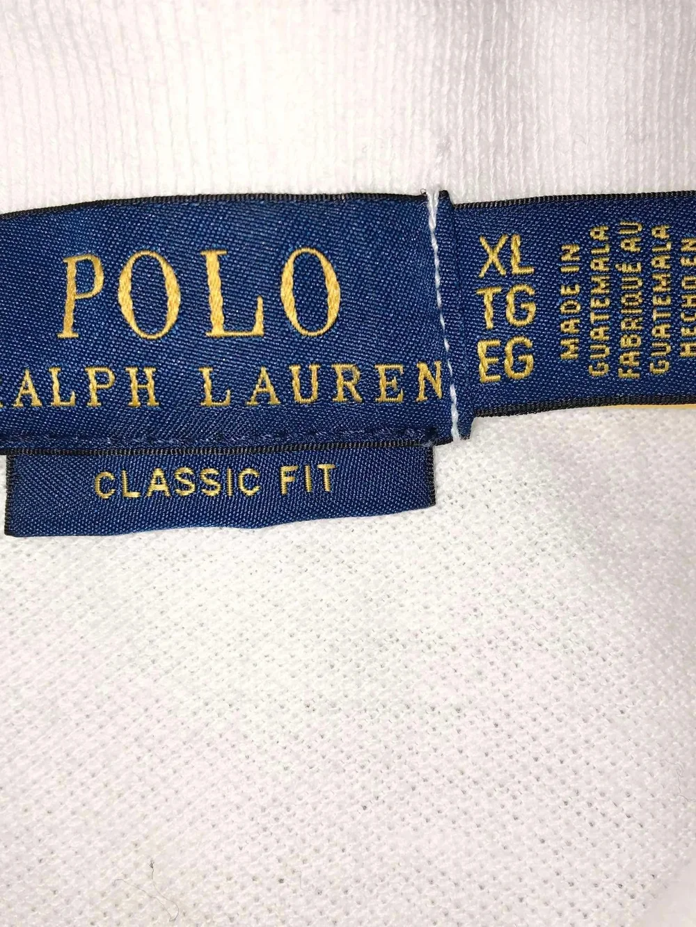Ralph Lauren White Polo with Navy Pony Embroidery